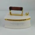 Vintage retro iron shaped music box jewelry trinket container home decoration gift - Λευκό