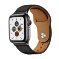 Bracelet en cuir pour Apple Watch rétro bouton-pression bracelet de rechange en cuir - 38/40/41mm / Bleu foncé-06