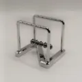 Metal Newton cradle balance balls desk toy, unique Z-shape frame physics pendulum ornament. - Z-Shaped / Silver
