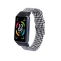 Bracelet de rechange en toile pour Huawei Band 6, bracelet en tissu tissé élégant et confortable. - Noir Blanc Pied-de-poule