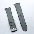 Bracelet de montre gris en cuir silicone de rechange avec boucle ardillon metal pour Apple Watch - 38/40/41mm / Gris