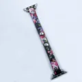 Bracelet de rechange en cuir floral pour Apple Watch avec rivets, accessoire femmes. - 38/40/41mm / Floral Rose