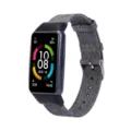 Bracelet de rechange en toile pour fitness tracker, design tissé respirant et confortable. - Gris Denim