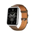 Bracelet de montre en cuir véritable de rechange compatible avec montre connectée. - Connecteurs argentés Fit2 / Brun