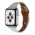 Replacement leather watch band compatible with Apple Watch grey and brown strap fashion - Elephant Grey