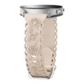 20mm silicone watch strap floral carved replacement band compatible with smartwatches beige - 20mm / Milk Tea