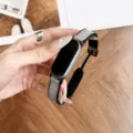 Silicone leather watch strap replacement band with magnetic folding clasp, soft and comfortable. - 20mm / Cloud Grey