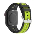 Silicone watch strap compatible with Apple watch, double-sided vertical stripe, durable and stylish. - 38/40/41mm / Black & Lime