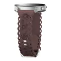 20mm silicone watch strap replacement with embossed rose flowers and hollow scalloped design. - 20mm / Smoke Purple
