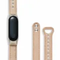 Cinturino di ricambio in pelle sottile per fitness tracker, design minimalista ed elegante. - Albicocca