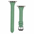 Slim waist leather watch strap detail view, elegant grass green design for smart watch. - 42/44/45/49mm (S10 S11 46mm) / Grass Green