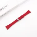 Cinturino per orologio in pelle con grana litchi rossa fibbia argento accessorio ricambio - 18 mm (GT4/5/6) / Borgogna