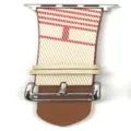 Bracelet de montre de remplacement en toile tissée et cuir compatible Apple Watch. - 38/40/41mm / 1. Kraft avec rouge