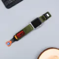 Bracelet de montre en nylon compatible avec Apple Watch, design à boucle magnétique. - 20mm / Vert