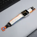 Vue détaillée du bracelet de montre en nylon résistant avec boucle sécurisée et couleurs. - 38/40/41 (s10 42 mm) / Orange Beige