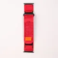 Red nylon alpine loop watch band for smartwatches, durable woven strap replacement. - 20mm / Red