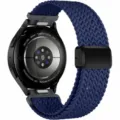 Blue nylon braided magnetic watch strap replacement compatible with smartwatches 20mm 22mm - 20mm / Denim
