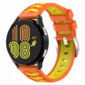 Dual-color silicone watch band replacement compatible with Samsung smartwatch models. - 20mm / Orange+Yellow