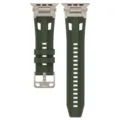 Rugged silicone watch strap replacement for smart watch, green mecha style with metal buckle. - Army Green 42/44/45/49MM