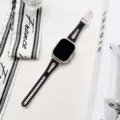 Glitter silicone watch band replacement for Apple Watch stylish accessory comfortable wrist strap - 38/40/41mm / Pink and Black