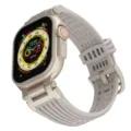 Silicone watch strap for Apple Watch Ultra, breathable perforated design in light gray color. - 42/44/45/49mm / Star