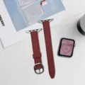 Bracelet de montre en cuir compatible Apple Watch bracelet de rechange femme rouge élégant - 38/40/41mm / Rouge