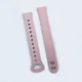 Bracelet de montre de remplacement en cuir rose avec rivets métalliques et belles coutures blanches. - Rose