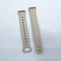 Bracelet de montre de rechange en cuir pour Huawei Band 8 et 9, design beige élégant. - Argent / Abricot