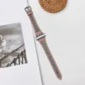 Bracelet de montre de rechange en cuir rose compatible Apple Watch, accessoire élégant. - 42/44/45/46/49MM / Rose et noir