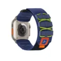 Bracelet de montre en nylon tressé bleu de rechange pour Apple Watch Ultra avec corde réglable. - Bleu