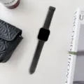 Cinturino in pelle compatibile con Apple Watch, trama litchi, accessorio elegante. - 38/40/41 mm (S10 42 mm) / Nero