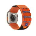 Bracelet de montre en nylon tressé compatible avec Apple Watch Ultra bracelet de remplacement orange. - Orange