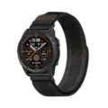 Bracelet de montre en toile noire avec coutures orange compatible avec montre de sport. - 22mm / Noir Denim