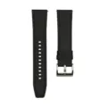 Bracelet de montre en cuir véritable noir avec boucle en métal pour montres connectées. - 22mm / Noir