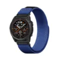 Bracelet de montre connectée de rechange en toile denim bleue compatible Garmin accessoire - Bleu royal denim