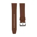 Bracelet de montre en cuir véritable marron accessoire de remplacement compatible montres connectées - 22mm / Brun Foncé