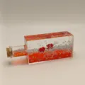 Kreatives flüssiges Driftflaschen-Ornament, Desktop-Dekoration mit Sternen-Glitter. - Viereckige Flasche - rote Flüssigkeit