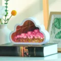 DIY Tulpen Wolke Nachtlicht, romantische rosa Blumenmeer Ambiente Lampe für Zimmer und Geschenke. - 20 Blumen + Knopfzellenset + DIY-Materialset / Rosa Tulpe