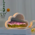 Handmade DIY tulip cloud night light ambient mirror lamp, perfect warm bedroom decor gift. - 20 Flowers Full USB Cable Kit / Purple Tulip