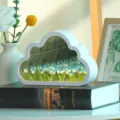 DIY Tulpen Blumen Meer Wolke Nachtlicht Spiegel Lampe romantische Atmosphäre Schlafzimmer - 20 Blumen + Knopfzellenset + DIY-Materialset / Blaue Tulpe
