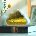 Wolke Tulpen Meer LED Nachtlicht, kreative Ambiente Schreibtischlampe fur Schlafzimmer. - 20 Blumen + Knopfzellenset + DIY-Materialset / Gelbe Tulpe