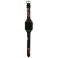 Bracelet de montre en cuir imprimé floral noir compatible avec Apple Watch, accessoire élégant. - 38/40/41mm / Fleur Rouge