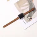 Bracelet de montre en cuir de rechange compatible Apple Watch, design marron élégant boucle. - 38/40/41 (s10 42 mm) / Brun Clair