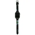 Floral printed leather watch band compatible with Apple Watch, elegant floral strap design. - Blue Floral