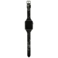 Black Floral Leather Apple Watch Strap Replacement Band for Women Elegant Accessory - Gradient Grey