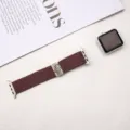 Brown stretch nylon braided watch strap for Apple Watch featuring a cute cat metal charm. - 38/40/41mm (S10 42mm) / Smoky Purple