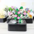 Magnetic apple tree sculpture desk toy with a square mirror base for home office decoration. - Apple Tree