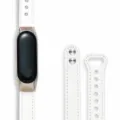 Correa de repuesto de cuero blanco para pulsera de actividad, diseño fino con remaches. - Xiaomi Mi Band 5/6 / Blanco