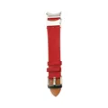 Bracelet de montre en cuir rouge avec boucle metal et embouts courbes pour montre connectee - Rouge