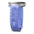 20mm silicone replacement watch strap with embossed 3D roses and hollow lace edge design. - 20mm / Lavender